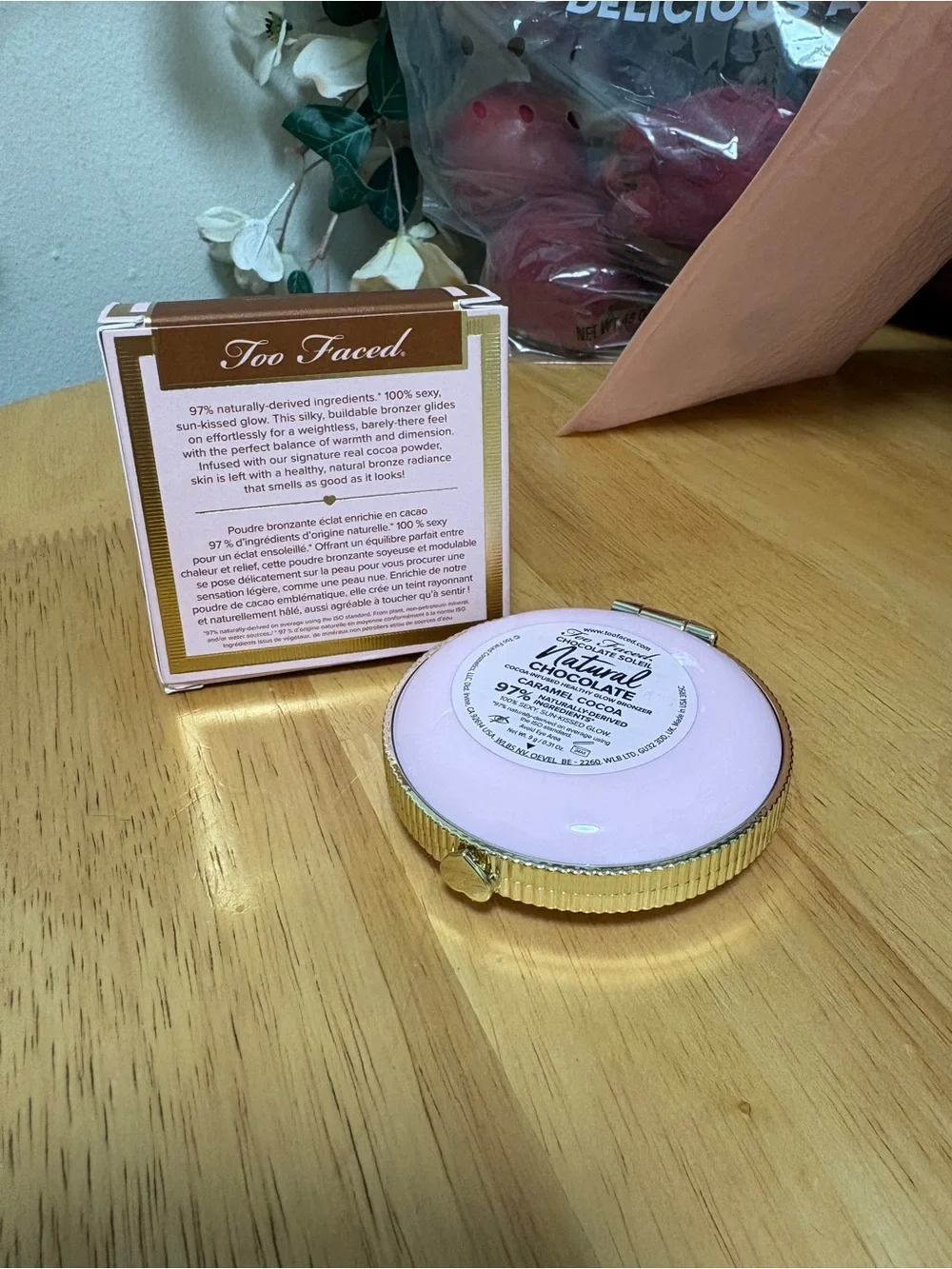Too Faced Chocolate Soleil Natural Chocolate, Caramel Cocoa, Bronzer,0.31oz BNIB